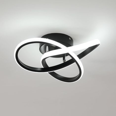 GOECO Lampada a soffitto a LED 30w Design bianco moderno Cold 6000K Lampada soffitto per soggiorno camera da pranzo camera da pranzo diametro nero 30 cm 30 cm (1/5)