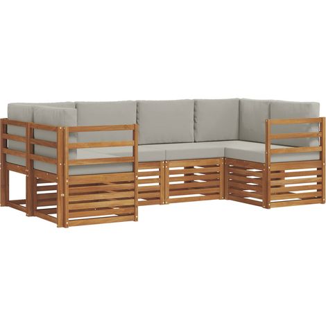 Ensemble de canapé d'angle 6 pcs Gris Naturel et Clair vidaXL (1/5)