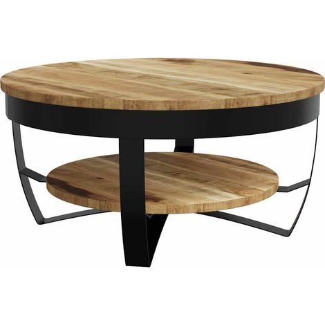 Maison Exclusive - Tavolino da Salotto in Legno Massello Grezzo di Mango 65x32 cm (1/5)