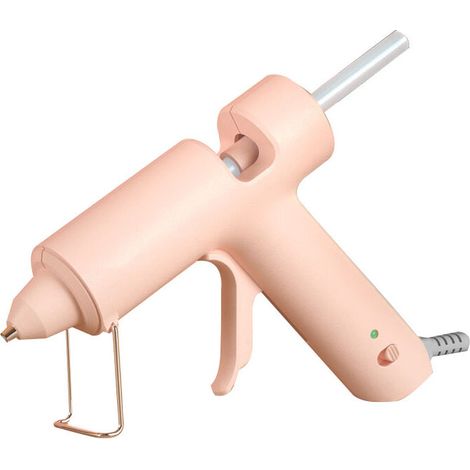 Jeffergarden Mini hot melt glue dispenser DIY handmade ergonomic fast melting tool with 10 glue sticks for kids Pink (1/5)