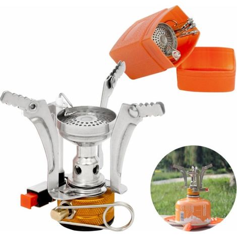 Brûleur à gaz camping, réchaud de plein air pour cuisson en extérieur, brûleur au propane puissant (1/5)