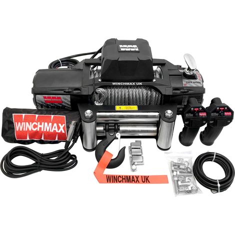 13,500lb (6,123kg) 'SL Series' 12v Military Grade Winch. 26m x 9.5mm Steel Rope, Twin Wireless Remote Controls.