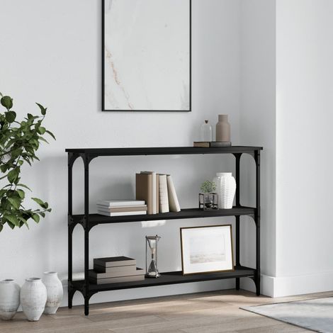 vidaXL Tavolino Consolle Nero 100x22,5x75 cm in Legno Multistrato (1/5)