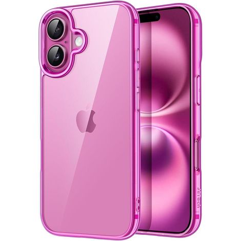 Handyhülle iPhone 16 6 1 Stoßfest Transparent Anti Kratzer Rosa (1/5)