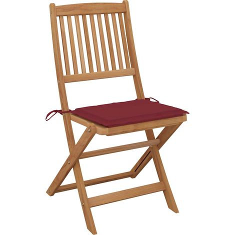 Maison Exclusive - Sedie da Giardino Pieghevoli 2 pz con Cuscini Massello Acacia