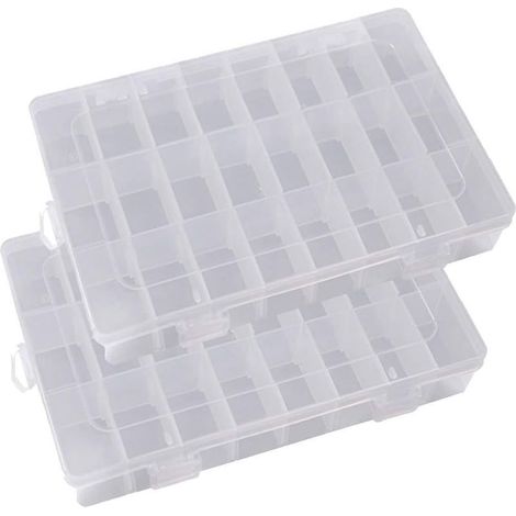 Boîtes en Plastique, Boîte à Outils avec Bacs Amovibles Compartiment de Stockage Boîte à Outils à Nourriture Coque, Boîte à Bijoux Organiseur pour Ongles, Strass, Perles, Artisanat-Fei Yu (1/5)