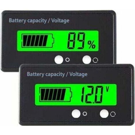 Compteur De Batterie - Affichage LCD Tension Et Niveau De Charge - Pour Batteries Plomb-Acide Et Lithium-Ion - Plage 8-100 V - 1 Pièce (1/3)