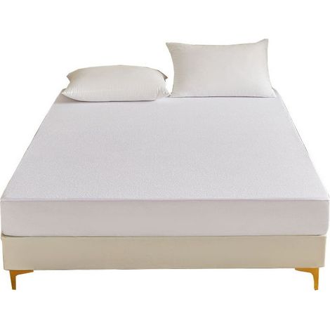Housse sommier 160x200x30cm Blanc (1/4)