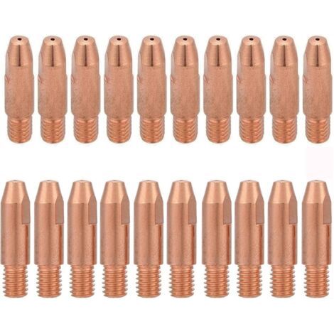 BUNTHAUS 20 Pièces Conseil de Contact 1,0 mm M6 Embout de Contact en Cuivre Buse de Tube Contact M6 pour Chalumeau Binzel 24KD MIG/MAG (1/5)