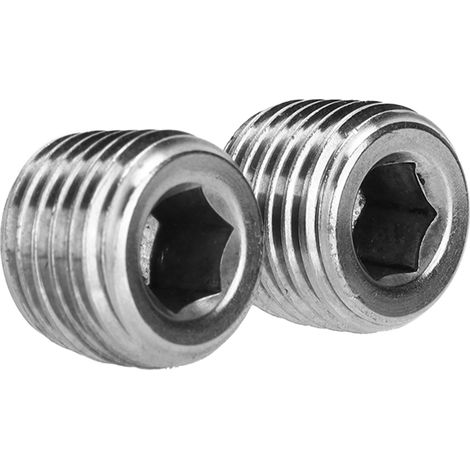 2PCS Bouchon Fileté Mâle 1/4 NPT Acier Inoxydable Hex Interne Universel (1/5)