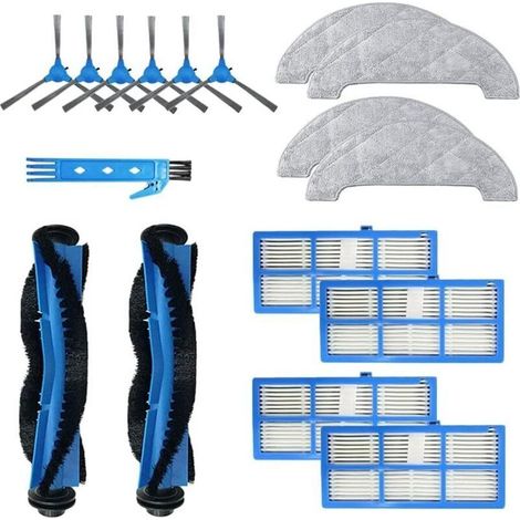 Accessoire, Kit, Filtre - Kit d'accessoires pour Proscenic 850T Pièces de rechange pour aspirateur 2 Brosse principale + 4 Filtre Hepa + 6 Brosse latérale + 4 Chiffon de vadrouille (1/4)