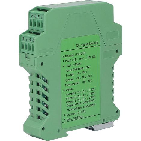 Isolateur de signal 4-20mA 0-10V transmetteur 1 entrée 3 sorties conditionneur DC24V pour automate PLC détection de courant et tension (1/5)