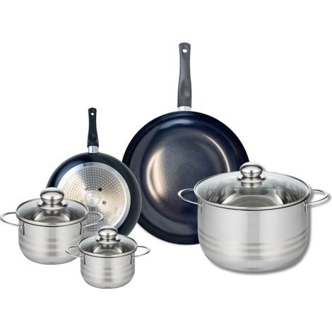 Ensemble de 2 Poêles de cuisson 20 et 28 cm et 3 faitouts 12, 14 et 24 cm Elo Prima Brillant (1/5)