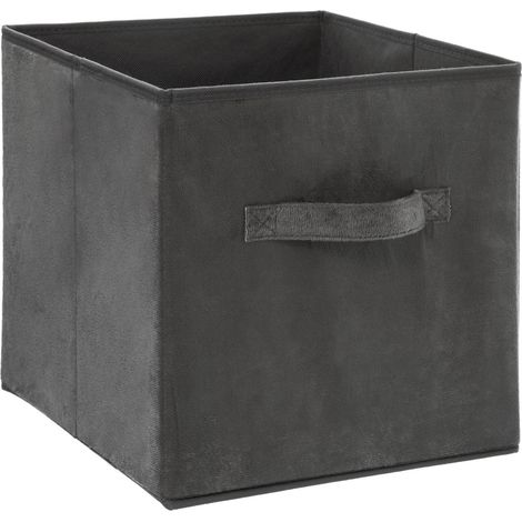 Boîte de Rangement en Velours Gris 31 x 31 x 31 cm - Five