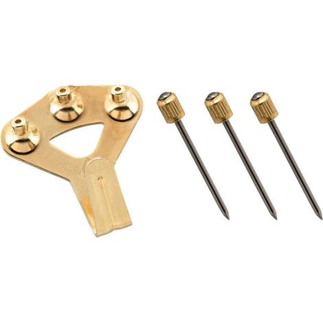 FLOREAT SF, Wand-Haken 4,Mit Zylinderkopfnadeln Einfachhaken B3 3,5mm, vermessingt (1/3)