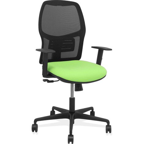 Silla Alfera sincro malla negra bali pistacho brazo regulable