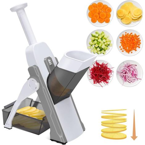 INHHUB Professional French Fry Cutter, Stainless Steel French Fry Cutter with 2 Replacement Blades, Non-Slip Manual French Fry Cutter, Potato Cutter for Potatoes, Carrots, Cucumbers, Pineapples (1/5)