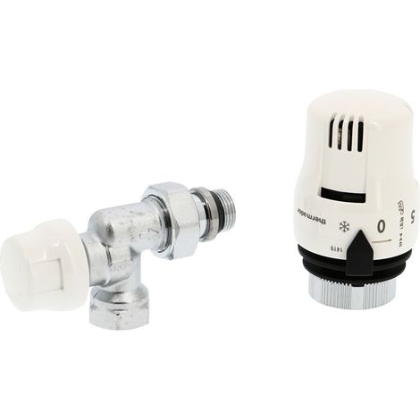 Tête thermostatique Pas de 30x1,5 + corps chromé 3/8" (12/17) équerre inversé - Thermador (1/3)