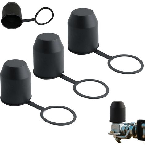 3er Set Anhängerkupplung Abdeckung Wasserdicht Schwarz (1/5)