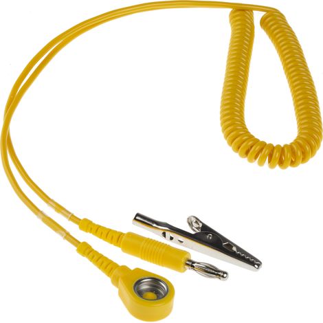 Cordon ESD de mise à la terre RS PRO, Liaison, 1.8m 10mm Spiralé ( Prix pour 1 ) (1/3)