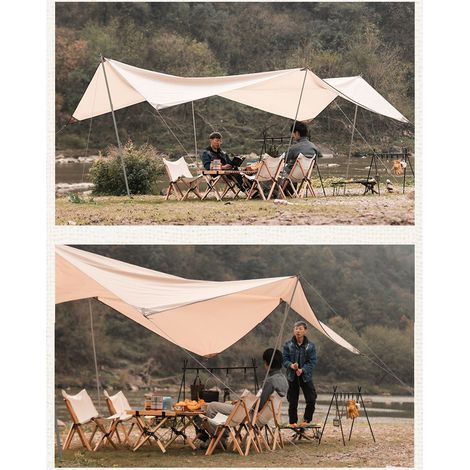 Étagère Extérieure Pliable en Aluminium avec 6 Crochets - Support Triangle pour Jardin et Camping (1/5)