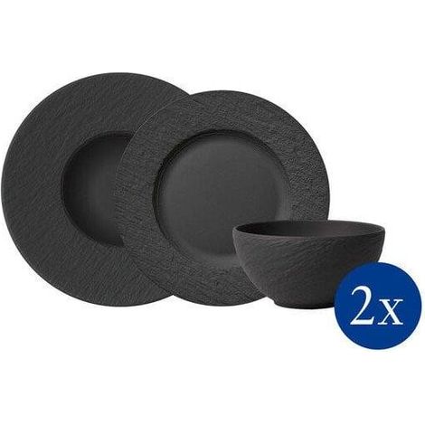 Lumarko Manufacture Rock Set vaisselle noir 6 pièces