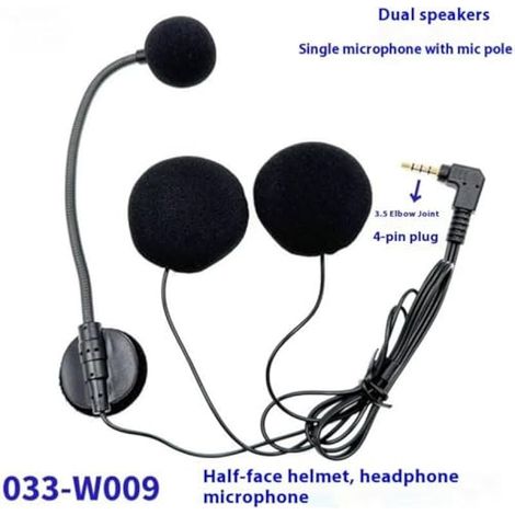 écouteurs-Microphones pour Casque, Micro-Casque Rigide avec Prise Jack 3,5 mm et Haut-Parleur intégré, compatibles avec Les Casques de Moto V4 et V6 (1/3)