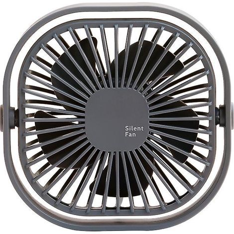 petit Ventilateur De Bureau De Refroidissement (gris), Ventilateur De Bureau Portable Usb Vent Fort, Mini Ventilateur Personnel Muet Rotation 3 (1/5)