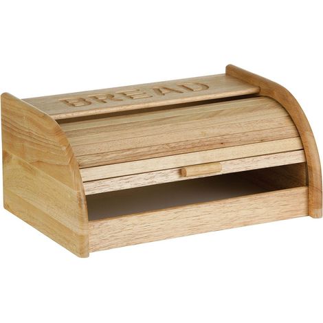 Premier Housewares Rubberwood White Base Bread Bin (1/5)