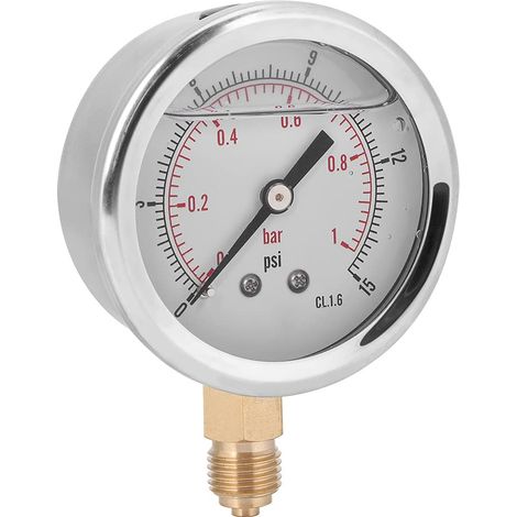 TS PGG604-1bar 1/4 Y60 Filled Radial Pressure Gauge – Stainless Steel Case for Industrial, Domestic, and Mechanical Pressure Measurement in the Mining and Electrical Sectors (1/5)