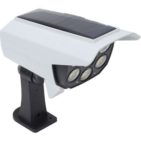 Lampadaire solaire extérieur détecteur de mouvement forme caméra surveillance IP64 étanche télécommande éclairage sécurité (1/5)