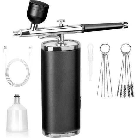 Kit aérographe avec compresseur - Aérographe sans fil, gris foncé (1/5)