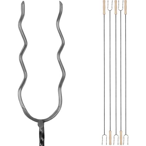 KOTARBAU® Set 5 pièces Brochettes Pour Barbecue - Acier - 130 cm - Fourchette Barbecue - Longue - Piques avec Manche en Bois - Brochettes Réutilisables (1/5)