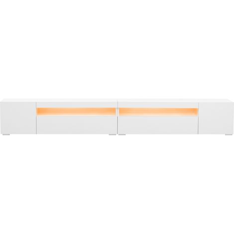 Mobile TV moderno bianco 240 cm in MDF con illuminazione LED variabile (1/5)