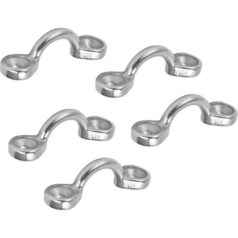 Lot de 5 sangles à boucle de pont en acier inoxydable 316, œillet de fixation, ancrage pour kayak, canoë, gréement marin, 5 mm (1/5)