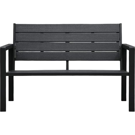 Maison Exclusive - Banc de jardin 120 cm PEHD Noir Aspect de bois (1/5)