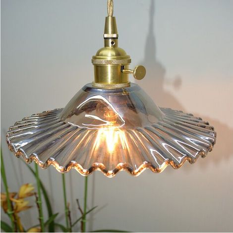 E27 Industrielle Vintage Verre Suspensions Luminaire Retro Plafonnier Luminaire Verre Retro Suspensions Luminaires Industrielle Eclairage de Plafond Suspensions Plafonniers Luminaire(Verre fumé sans s (1/4)