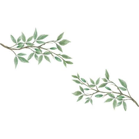 Vert Arbre Feuille Stickers Muraux Plantes Vinyle Stickers Muraux Art Décor Fenêtre Autocollants Cling pour Enfants Chambre Pépinière Salon Chambre (1/4)