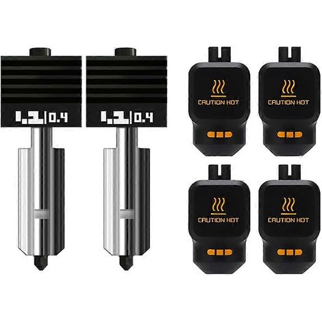 2er-Set abnehmbare Hotend-Düsen aus gehärtetem Stahl für Bambu Lab P2S 3D-Drucker (0,4 mm) inklusive 2 Silikonsocken (1/5)