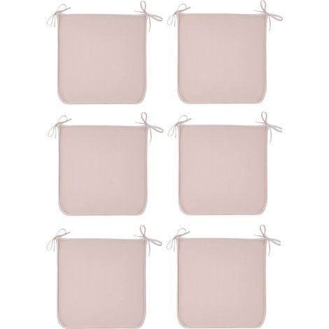 Lot de 6 galettes de chaises "Essential" - Rose des sables - l 38 x L 38 cm - Livraison gratuite (1/3)