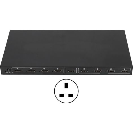 Répartiteur HDMI 1 entrée 8 sorties 4K Ultra HD, distributeur multimédia avec alimentation 100‑240V prise UK (1/5)