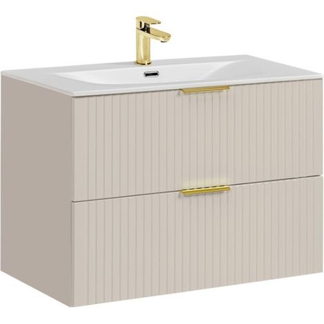 Set da bagno NOXERA 80 cm – Marrone congo – Lavabo incassato