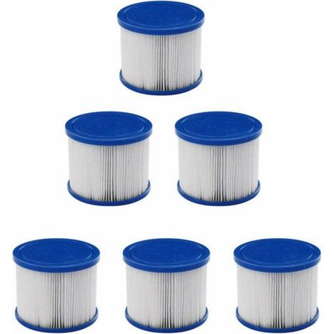 Packung mit 6 Filterkartuschen, Abmessungen 77 x 100 mm, Durchmesser 56,5 mm, Gewicht 1,5 kg, für Whirlpools (1/5)