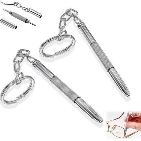 Kit De Réparation Pour Lunettes - Tournevis Mini 3 En 1 Tête Plate Croisée Et Hexagonale - Pour Lunettes Montres Bijoux - 2 Pièces (1/5)