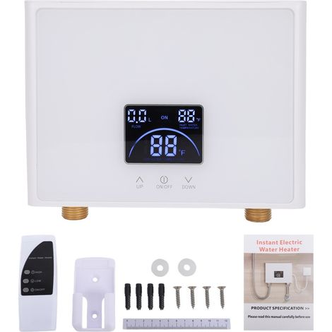 Chauffe-eau électrique instantané sans réservoir 3000 W 220 V, chauffe-eau instantané avec affichage numérique pour évier de cuisine, salle de bain, comptoir, dessous, maison, intérieur [Classe énergé (1/5)