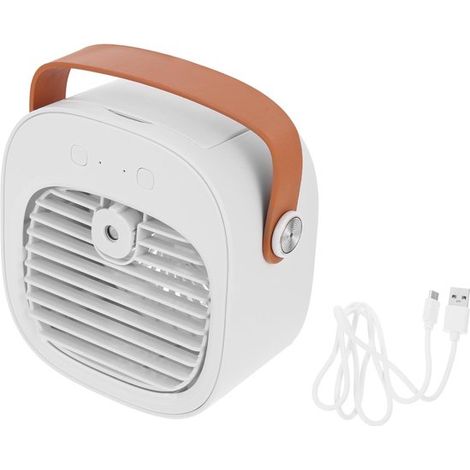 Ce refroidisseur d'air portable 2 en 1 - un mini climatiseur et un ventilateur à trois vitesses - est idéal pour les voyages, le bureau ou la chambre (1/5)