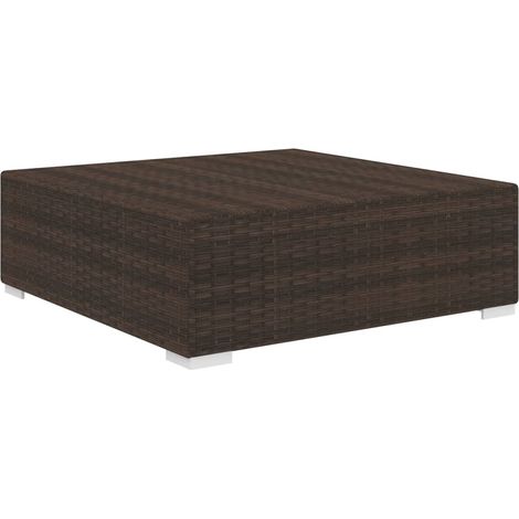 1-tlg. Rattan Fußablage mit Kissen in Braun (1/3)