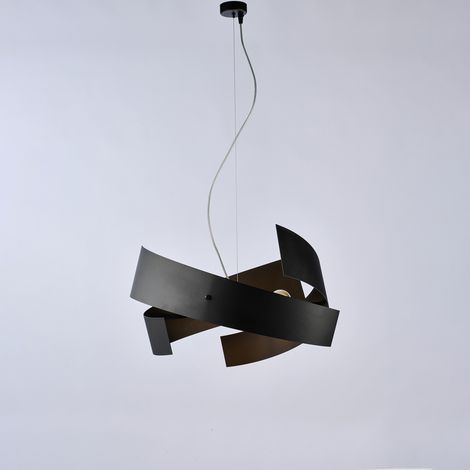 Elisa Suspension En Fer Découpé Laser Laqué Noir Avec Câble Acier Réglable 3 Lumières 128 D.57 Bl226-3-Nr