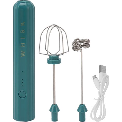 Fouet Électrique Sans Fil - Acier Inoxydable 304 - 3 Vitesses Réglables - Pour Cuisine Et Pâtisserie - Vert (1/5)