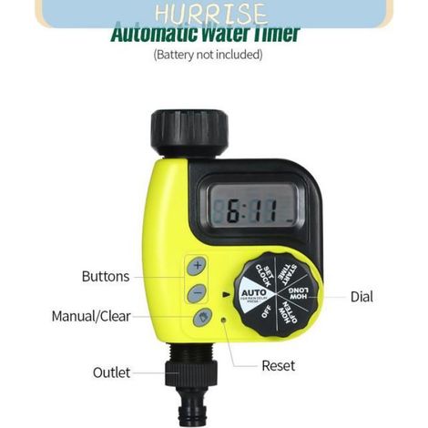 Tbest dispositif d'arrosage automatique sans batterie Minuterie d'eau automatique bricolage volucompteur) Connexion du robinet UE (1/4)